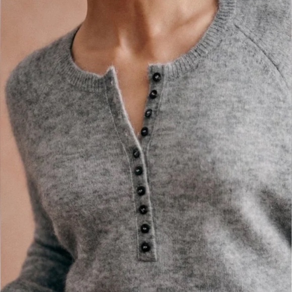 Sezane Leon Jumper Mohair Wool Sweater Gray Women’s Size Small - Picture 2 of 13